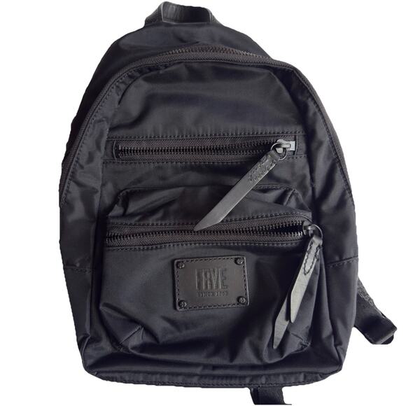 Frye Mini Ivy Nylon Backpack Mustard Solid Black Festival Minimalist Sporty - Picture 2 of 5